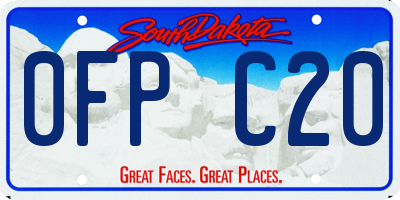 SD license plate 0FPC20