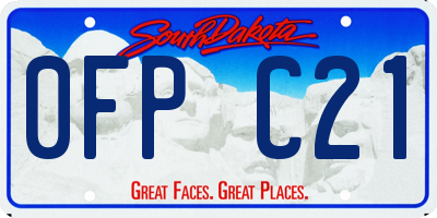 SD license plate 0FPC21