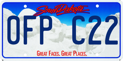SD license plate 0FPC22