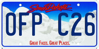 SD license plate 0FPC26