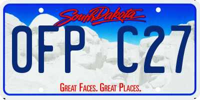SD license plate 0FPC27