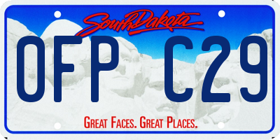 SD license plate 0FPC29