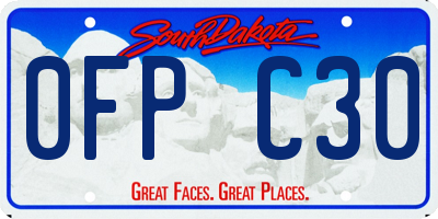 SD license plate 0FPC30