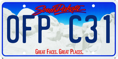SD license plate 0FPC31