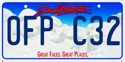 SD license plate 0FPC32