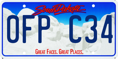 SD license plate 0FPC34