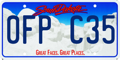 SD license plate 0FPC35
