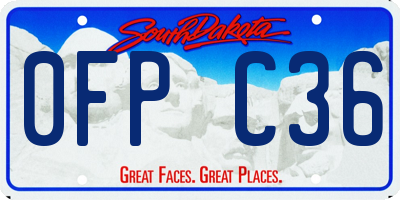 SD license plate 0FPC36