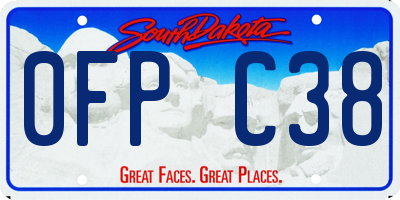 SD license plate 0FPC38