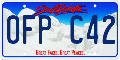 SD license plate 0FPC42