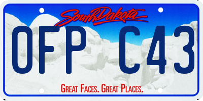 SD license plate 0FPC43
