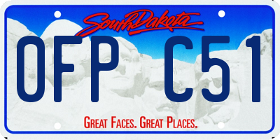 SD license plate 0FPC51