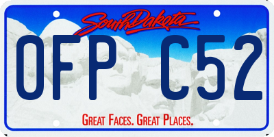 SD license plate 0FPC52
