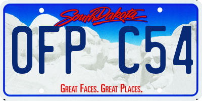 SD license plate 0FPC54
