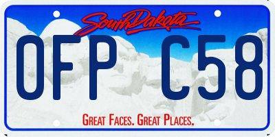 SD license plate 0FPC58