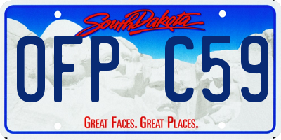 SD license plate 0FPC59