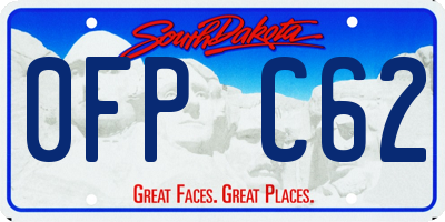 SD license plate 0FPC62