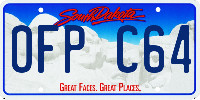 SD license plate 0FPC64