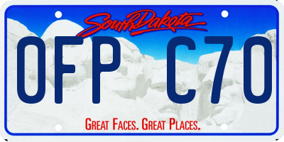 SD license plate 0FPC70