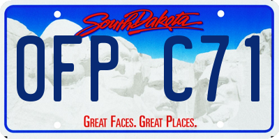 SD license plate 0FPC71