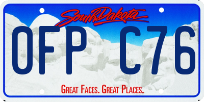 SD license plate 0FPC76