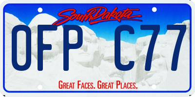 SD license plate 0FPC77