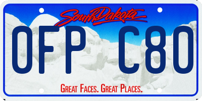 SD license plate 0FPC80