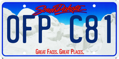 SD license plate 0FPC81