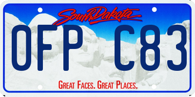 SD license plate 0FPC83