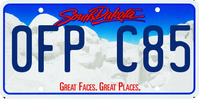SD license plate 0FPC85