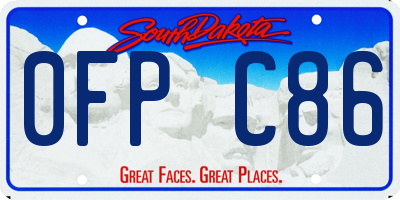 SD license plate 0FPC86