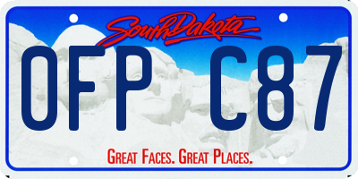 SD license plate 0FPC87