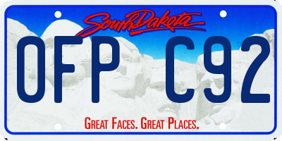 SD license plate 0FPC92