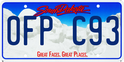 SD license plate 0FPC93
