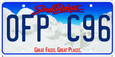 SD license plate 0FPC96