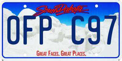SD license plate 0FPC97