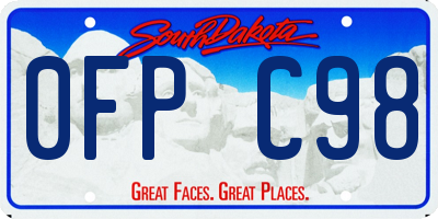 SD license plate 0FPC98