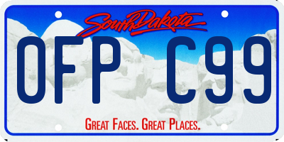 SD license plate 0FPC99