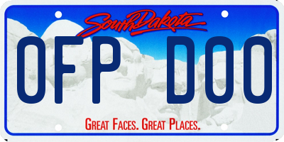 SD license plate 0FPD00