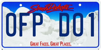 SD license plate 0FPD01