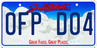 SD license plate 0FPD04