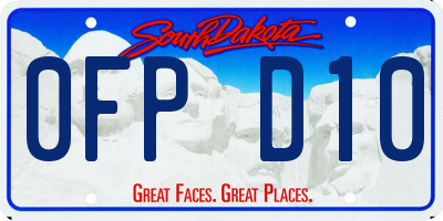 SD license plate 0FPD10