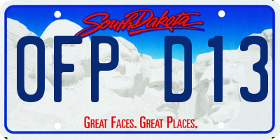 SD license plate 0FPD13