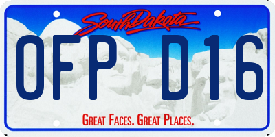 SD license plate 0FPD16