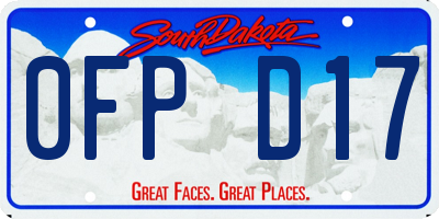 SD license plate 0FPD17
