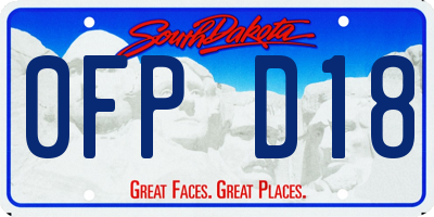 SD license plate 0FPD18