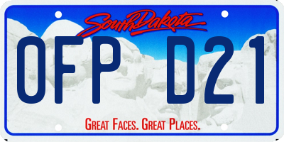 SD license plate 0FPD21