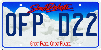 SD license plate 0FPD22