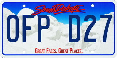 SD license plate 0FPD27