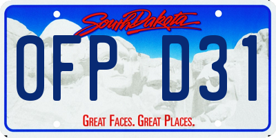 SD license plate 0FPD31